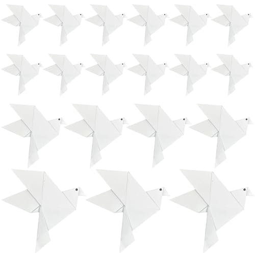 HAOBIN 36 pièces colombe de la paix En Papier colombe de la paix deco Origami colombe de la paix Origami Feuille De Papier assorties origami artisanal Pour le mariage Home Decor (Blanc, 3 tailles)