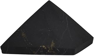 Shungite World Authentic Shungite Pyramid from Real Shungite Stones Shungite Crystal Pyramid Home Protection Room Decor Office Desk Decor Authentic Crystals Black Pyramid (Unpolished, 30 mm / 1.18")