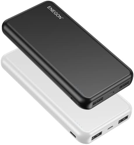 ENEGON 2-Pack Portable Charger Power Bank 10000mAh, The Phone Charger Battery with USB C Input and Dual USB Output for iPhone 14, iPad, Galaxy S22, Pixel, Tablets and etc