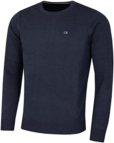Calvin Klein 2026 Herren Rundhals Golfpullover Baumwolle atmungsaktiv | Superweicher Strick, Wärme, natürlicher Stretch, formbeständig, gerippter Halssaum, Bündchen, Outdoor-Freize