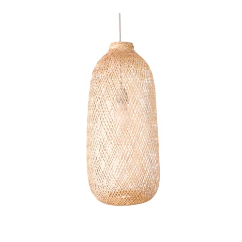Image of TEERAYA Size D Bamboo Pendant Light Shade (Flexible) - Natural Design for Elegant Home Decor