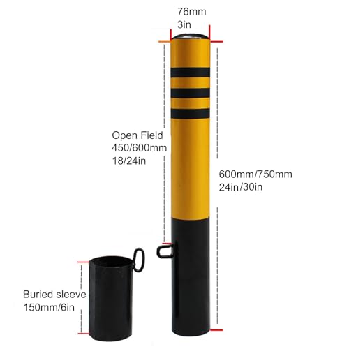Poste de seguridad de acero con manguito y bolardo de tráfico extraíble 7