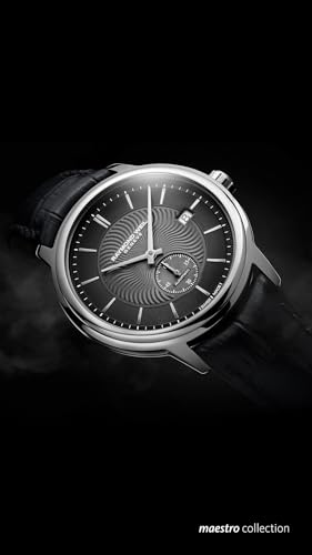 RAYMOND WEIL Maestro Men's Automatic Watch, Grey Dial, Indexes, Small Seconds, Stainless Steel Case, Genuine Black Leather Strap, 39.5mm (Model: 2238-STC-60001)2