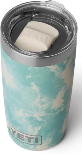 YETI Rambler 10 oz (295 ml) Tumbler with Removable Magslider Lid, Stainless Steel Vacuum Insulated Coffee Cup, Sea View