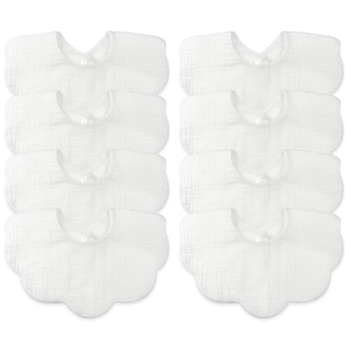 Image of DOSMINE Muslin Baby Bibs for Drooling and Teething Newborn Drool Bibs for Baby Girl Boy
