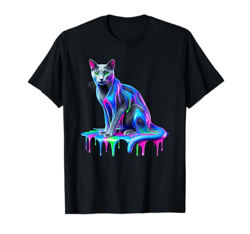Paint Art Russian Blue Cat Russian Blues Maltese T-Shirt