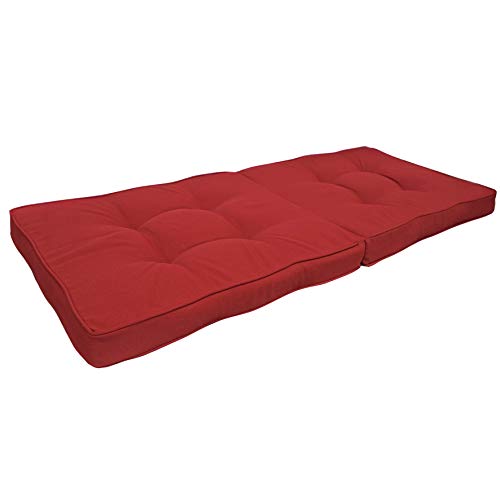 Bossima Indoor Outdoor Swing Bench Loveseat Cushion Replacement Patio Seating Cushions (Olefin Bright Red) #TOP23