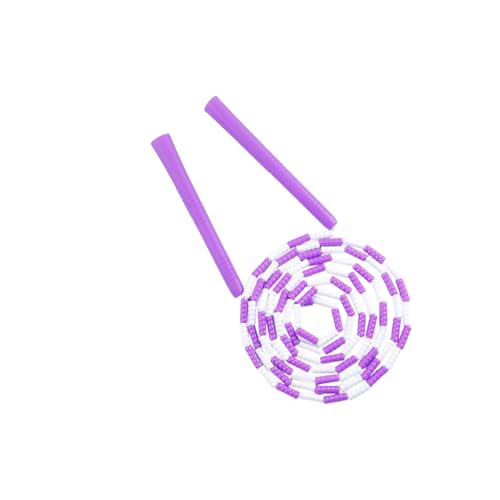 カラフルなビーズとテクスチャハンドルでロープをスキップする子供たちは、調整練習用の軽量調整可能なコードを滑り止めず、滑り止めハンドルジャンプロープ