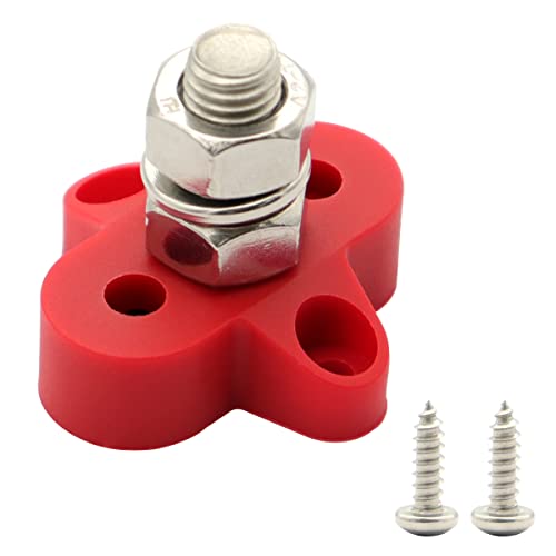 HIMOZEAN M8 5/16 Anschlussbolzen 12V - 48V DC Batterieklemmenblöcke Sammelschienenisolierter Busbar Hochleistungsbatterieanschlussblock