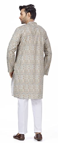 Image of Studio Shringaar Men's Cotton Relaxed Fit Straight Kurta