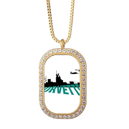 no/no Light Cruiser - Collar con colgante de barco de navegación con diamantes de cristal dorado