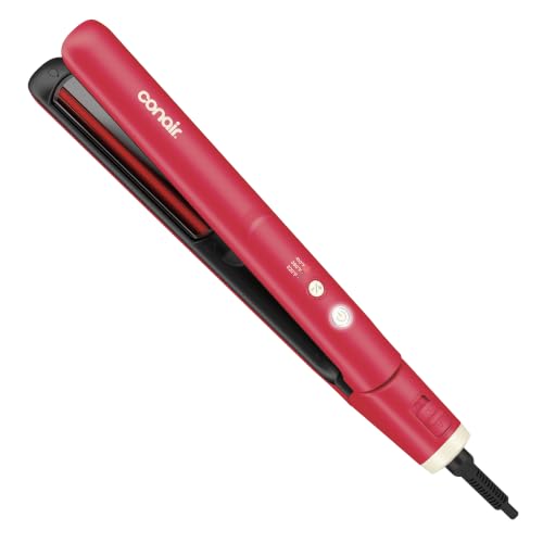 Infiniti PRO CONAIR 1" Infrared Flat Iron, Hair Straightener for Smooth, Shiny Results, Advanced Styling Hair Iron Designed to Reduce Frizz & Heat Damage, Berry