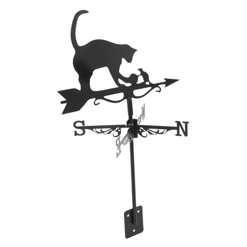Abaodam Large Yard Weather Vane Rustic Cat Wind Indicator Perfect Outdoor Decor for Sheds and Garages