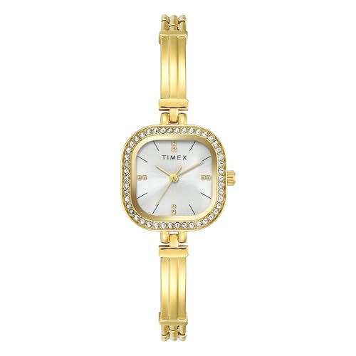 Image of TIMEX Silver-Tone Square Dial Analog Women's Watch - TWEL22900
