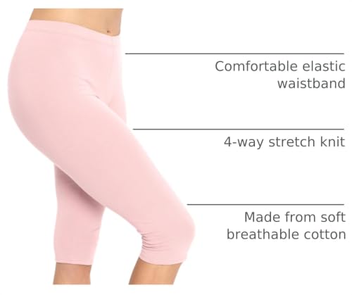 Image of STRETCH IS COMFORT Cotton Capri Leggings, Knee Length Pants, Plus Size | Soft pull-on comfort, lightweight summer feel, ankle option, casual layering, cotton leggings, black capris, under dresses