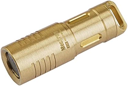 MecArmy X3S Copper/Brass Handheld Mini Keychain EDC Flashlight with Micro USB Charging | Portable Rechargeable Everyday Carry Keychain Torch|130 lumens Outdoor Waterproof Lamp (Brass)