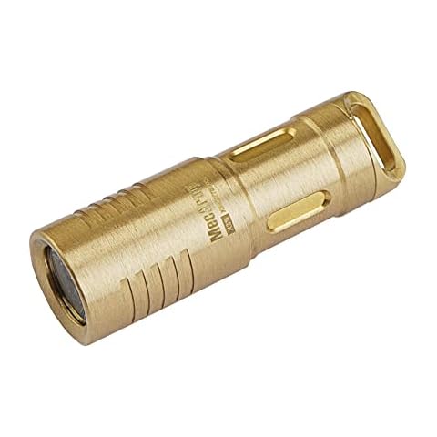 MecArmy X3S Copper/Brass Handheld Mini Keychain EDC Flashlight with Micro USB Charging | Portable Rechargeable Everyday Carry Keychain Torch|130 lumens Outdoor Waterproof Lamp (Brass) Cover