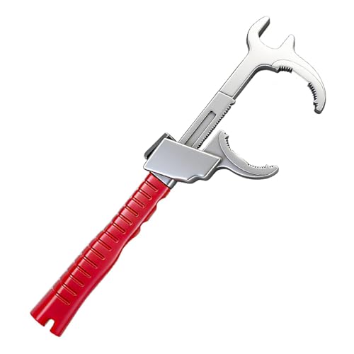 Llave ajustable – 86 mm de ancho de de mandíbula, llave de aleación de aluminio | Herramienta de alicates cromada, mango autotensor, llave sanitaria multiusos para reparación de Wasse