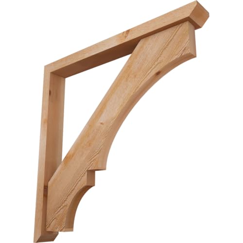4"W x 34"D x 34"H Balboa Slat Rough Sawn Bracket w/Offset Brace, Western Red Cedar