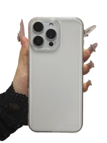 Housse iPhone 15 Pro Max claire douce premium avec protecteur d’objectif