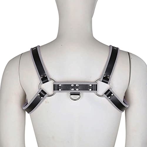 Image of Men's Faux Leather Body Chest Harness Belt Shoulder Cage Belt Party Costume