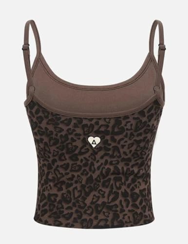 Aelfric Eden Women Halter Tank Tops Leopard Print Cami Top Crop Camisole Y2k Trendy Going Out Tops2