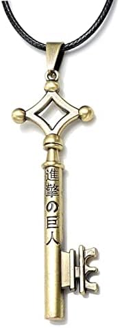Attack of Titan Eren Key Pendant Necklace Cosplay Jewelry Anime Accessory for Men and Women