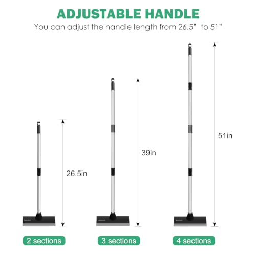 Image of SetSail Floor Scrub Brush, 51-Inch Adjustable Long Handle Brush, Black Grey