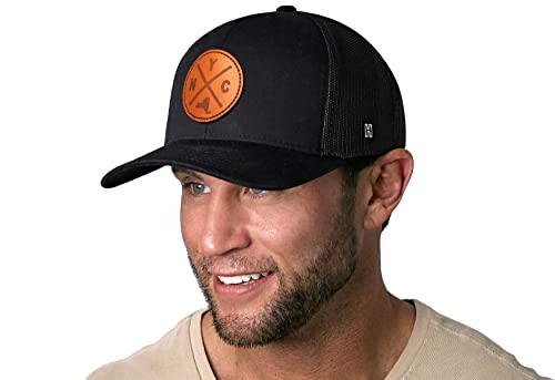 Image of HAKA State City Trucker Hat for Men & Women, Adjustable Baseball Hat, Mesh Snapback, Sturdy Outdoor Black Golf Hat