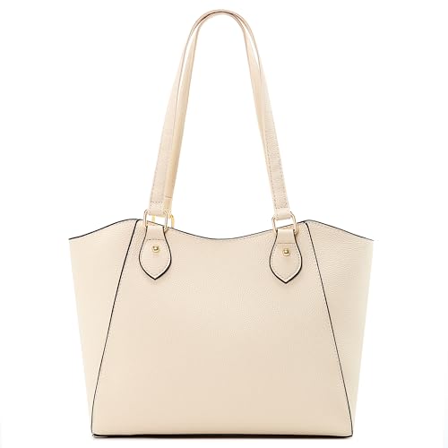 CHICAROUSAL Tote Bag for Women Large Handbags and Purses for Women PU Leather Womens Shoulder Bags (alz Cream Beige YB)