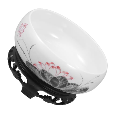 TOYANDONA Ceramic Water Lily Bowl Planter with Plastic Stand