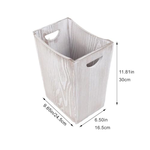 Bote de basura de madera rectangular para oficina, dormitorio y espacios estrechos 7