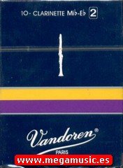 CAムAS CLARINETE Eb (REQUINTO) - Vandoren (Tradicional) (Caja Azul) (Dureza 1) (Caja de 10 Unidades)