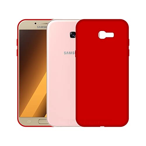 Image of Case Creation Liquid TPU Silicone Cover for Samsung Galaxy A520 Soft Case,Anti-Dirty Slim Case Frosted Matte Candy TPU Raised Bezel (Splash of Color) Back Case Cover for Samsung A520 - Glamour Red