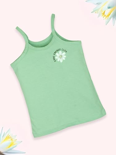 Image of KiddoPanti Girls 100% Cotton Printed Camisoles Tank Top Slips Pack of 3