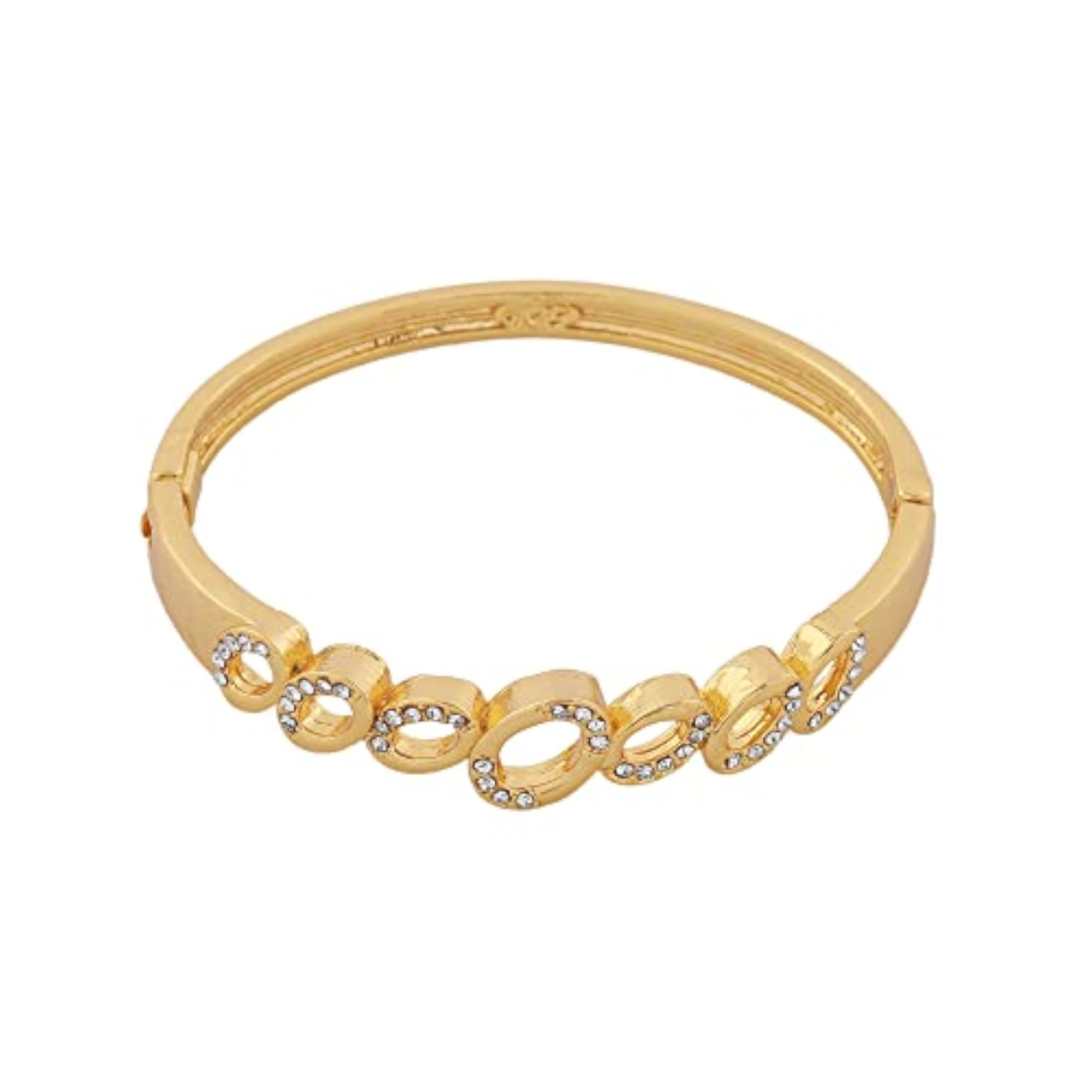 24 Kt & Silver Plated 5 Petal Flowers Cuff Bracelet