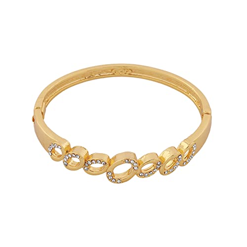 24 Kt & Silver Plated 5 Petal Flowers Cuff Bracelet