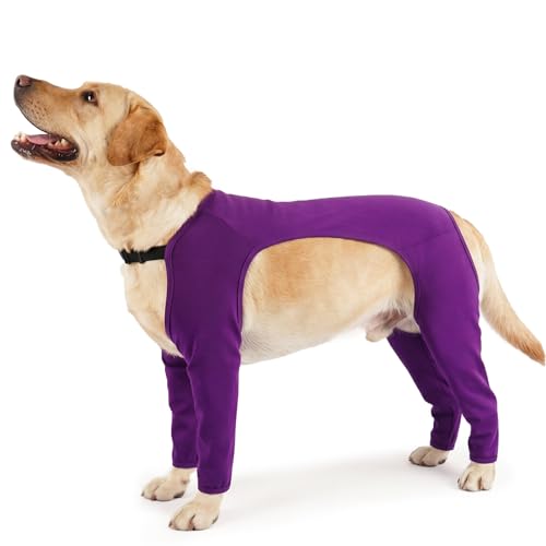PUMYPOREITY Leckschutz Hund Hinterbein, Hundebandage Vorderbein Hunde Op Body Hündin Ellbogenschutz Hinterbeine Vorderbein Ellenbogenbandage Leckschutz Den Heilungsprozess Beschleunigen(Lila, L)