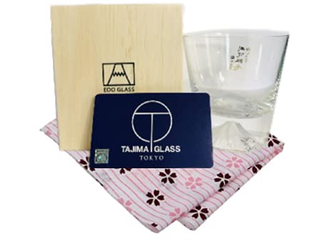 [WITH CERTIFICATE] Tajima Glass Fuji Glass Sakura TG16-015-RS rocks glass Japanese Traditional handicraft Edo Kiriko Glass