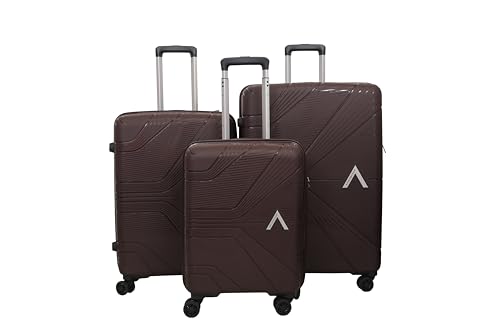 Image of VIP Aristocrat Set of 3 Hard Suitcase Cabin, (55+66+76Cm) Check-in Lightweight Luggage with 8 Strong Wheels,Secured Combination Lock,Xtra Strong Zipper & 7 Years International Warranty (Brown)