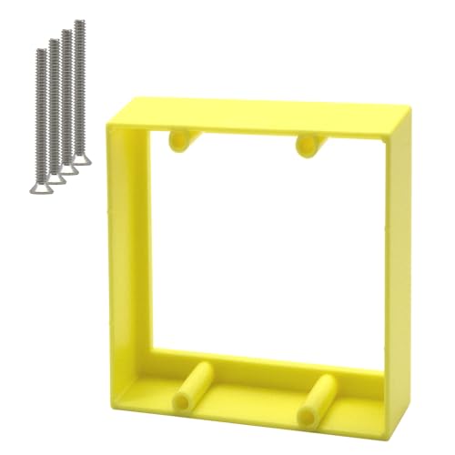 3/4” Double Gang Receptacle Outlet Box Extender,Yellow Electrical Outlet Extender for Electrical Box,A Great Helper for Outlet Box Adjustments,1Pack