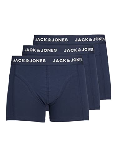 JACK & JONES Herren Jacanthony Trunks 3 Pack Blue Boxershorts, Blau (Blue Nights Detail: Blue Night - Blue Night), XL EU – Ansicht 1