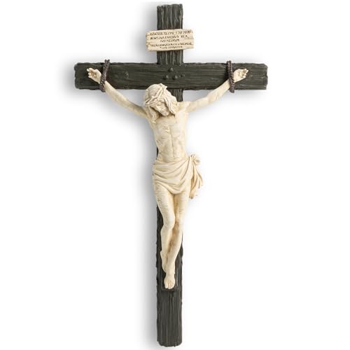 El Mejor Listado de Cruces y crucifijos de pared más recomendados. 42 DevotedWalls - Crucifijo católico realista de 14 pulgadas H para pared, cruz realista de Jesucristo para iglesia, capillas y hogar, crucifijo católico con heridas para colgar en...
