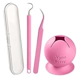iVyne Berry and Silicone Weeding Tools - Suction Vinyl Weeder, Craft Tweezer, Scrap Collector Holder - Cricut & Silhouette Accessories - Pink