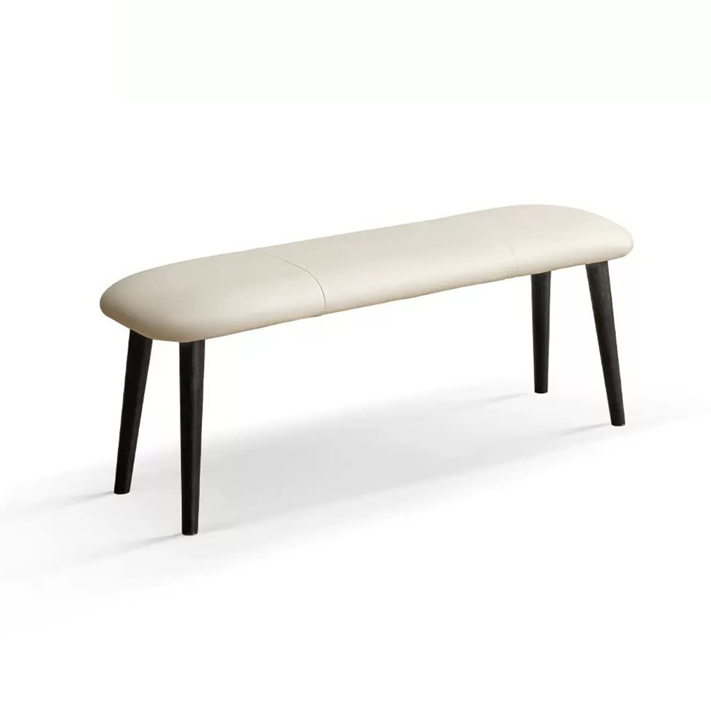 Long banc en bois et tabouret à langer pour un salon ordonné