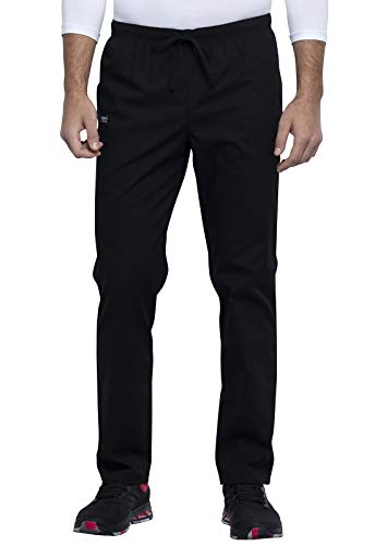 Cherokee Workwear Men & Women Scrubs Pant Pocketless Drawstring Plus Size WW125, 3XL, Black