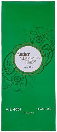 HUNNY- BUNCH® Premium Anchor Mercerised Knitting Crochet Cotton Thread Yarn Balls for Knitting, Weaving, Embroidery, DIY and Craft Making (Art. 4057) 50G - Pack of 1 (256)
