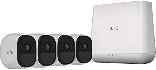 Arlo Pro 2 VMS4430P-100NAR Wireless Home Security Camera System with Siren, Rechargeable, Night Vision, Indoor/Outdoor, 1080p, 2-Way Audio, Wall Mount, 4 Camera Kit, White (Renewed)