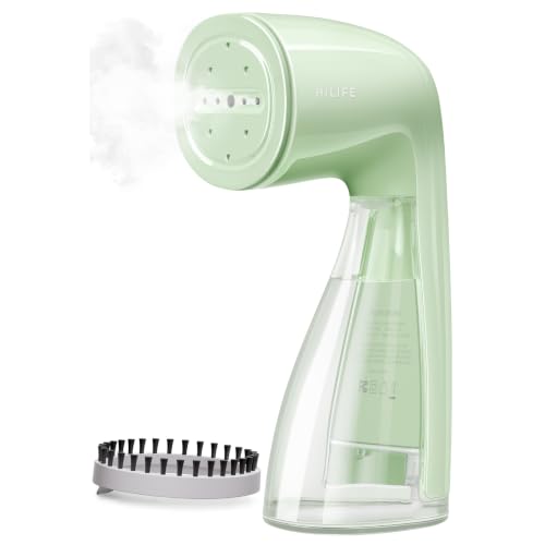 Image of HiLIFE Steamer for Clothes, Portable Handheld Design, 240ml Big Capacity, 700W, Strong Penetrating Steam, Removes Wrinkle, for Home, Office and Travel(ONLY FOR 120V) (Sage Green)