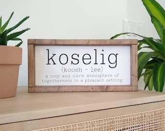 Koselig Sign Norwegian Gift Scandinavian Home Decor Style Norge Wall